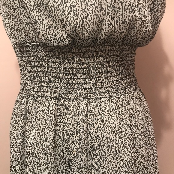 Bar III Black and White Laser Cut Smock Waist Feminine Dress Size Medium - Picture 4 of 7